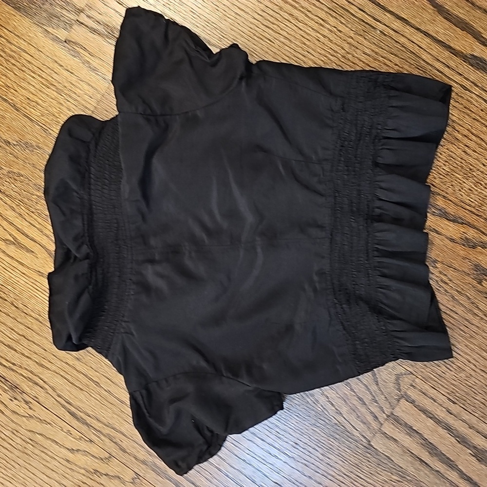 BCBGMAXAZRIA Ruffled Cotton Short-sleeve Ruffled Bolero Cropped Jacket - Picture 10 of 10